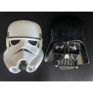 2 CHILD STAR WARS DARTH VADER & STORMTROOPER MASK COSTUME  FLAWS